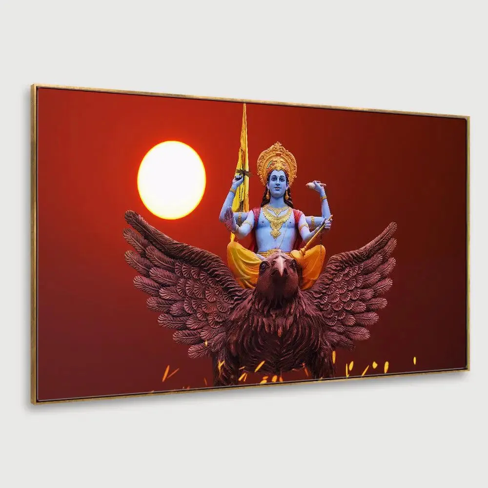 Hail Lord Vishnu Painting for Living Room With Frame