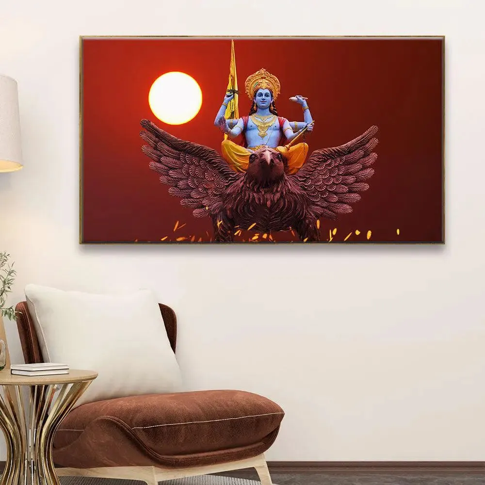 Hail Lord Vishnu Painting for Living Room With Frame