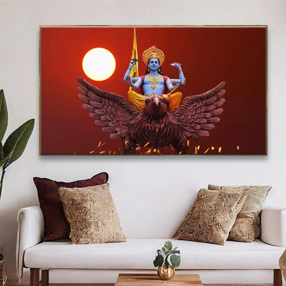 Hail Lord Vishnu Painting for Living Room With Frame
