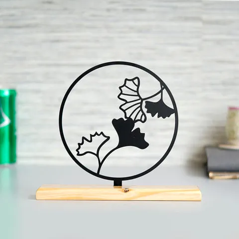 Half Filled Flower Round Metal Table Accent