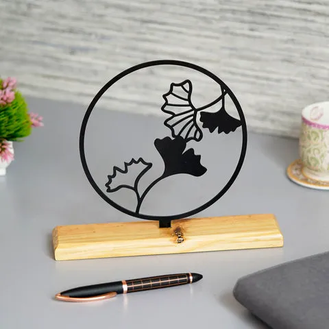 Half Filled Flower Round Metal Table Accent