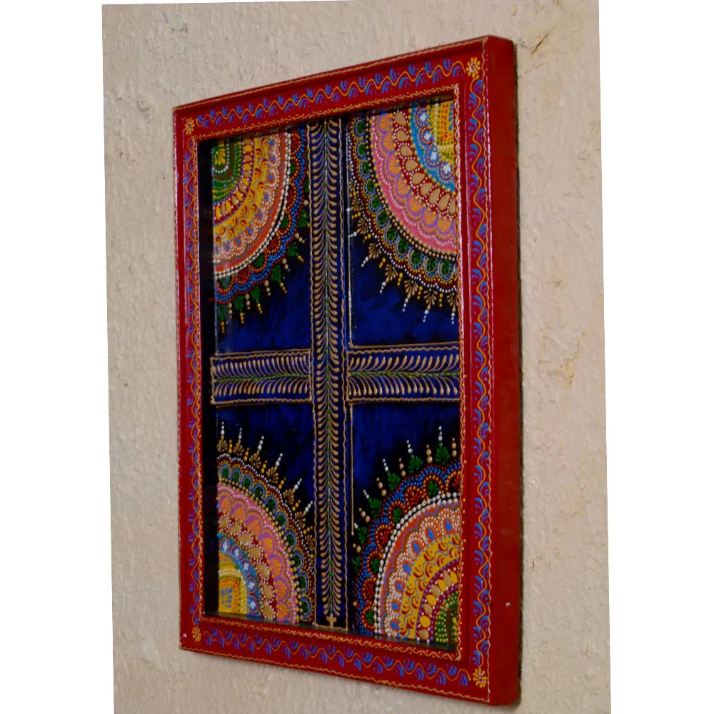 Half Mandalas Aesthetic Painted Framed Wooden Wall Panel