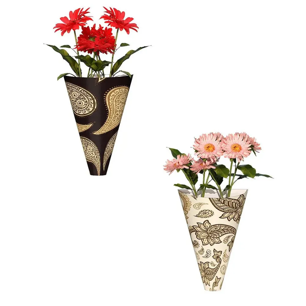 Half Vases Wall Hanging Planter With Beautiful Paisley Print