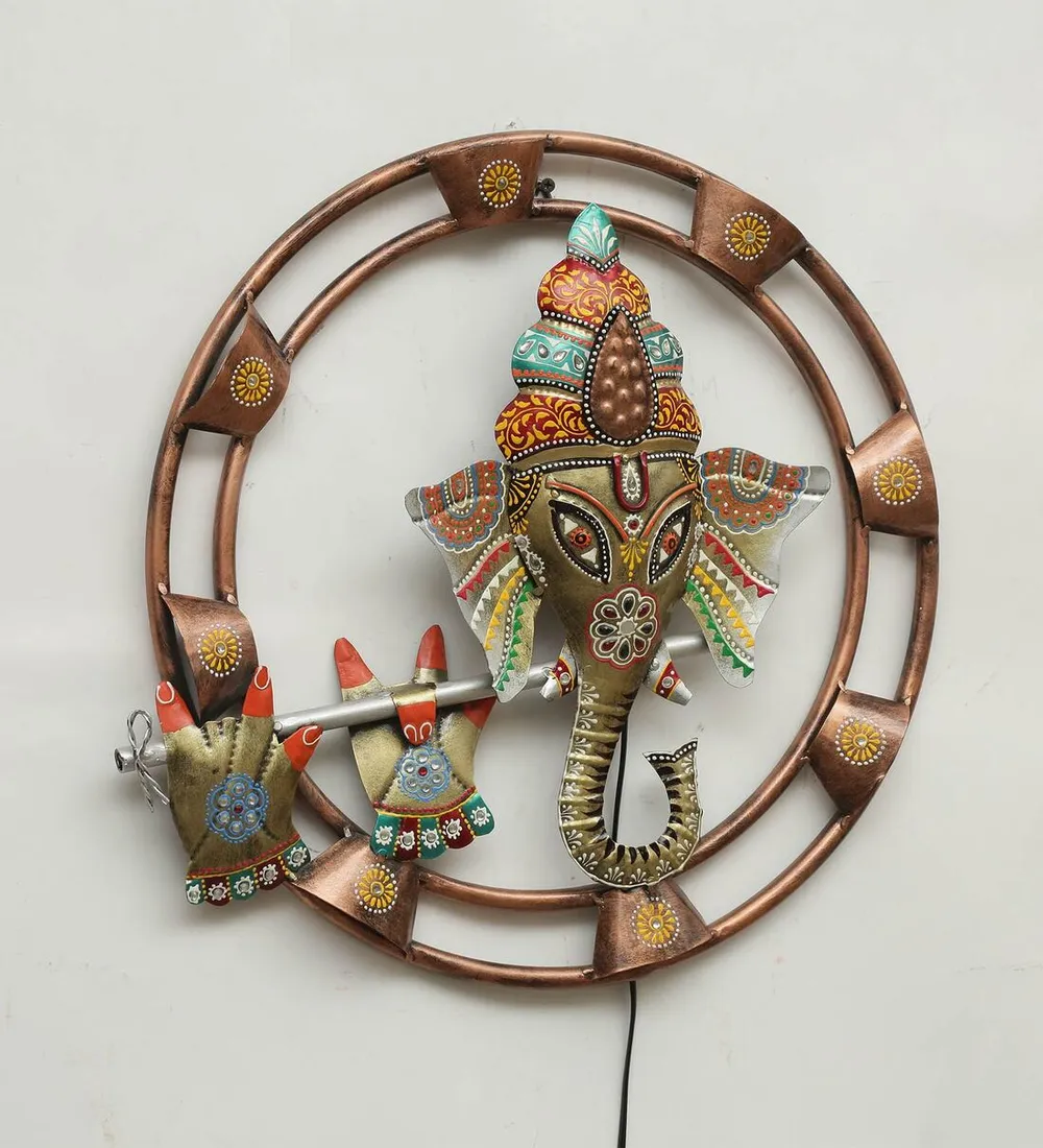 Halo Of Lord Ganesha LED Metal Wall Decor