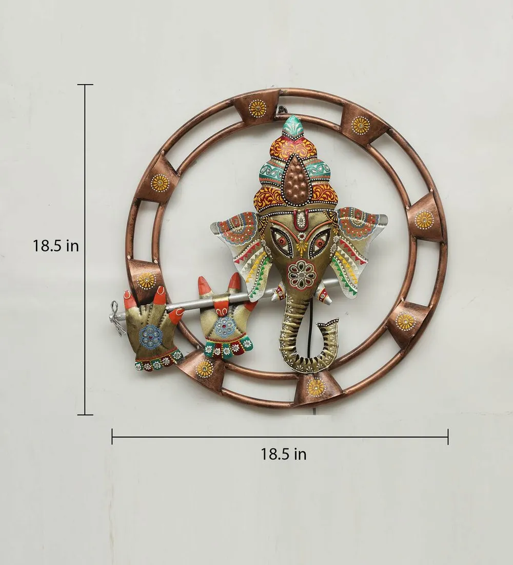 Halo Of Lord Ganesha LED Metal Wall Decor
