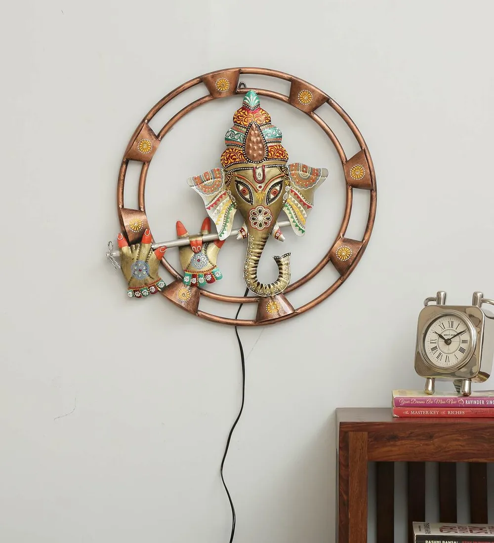 Halo Of Lord Ganesha LED Metal Wall Decor