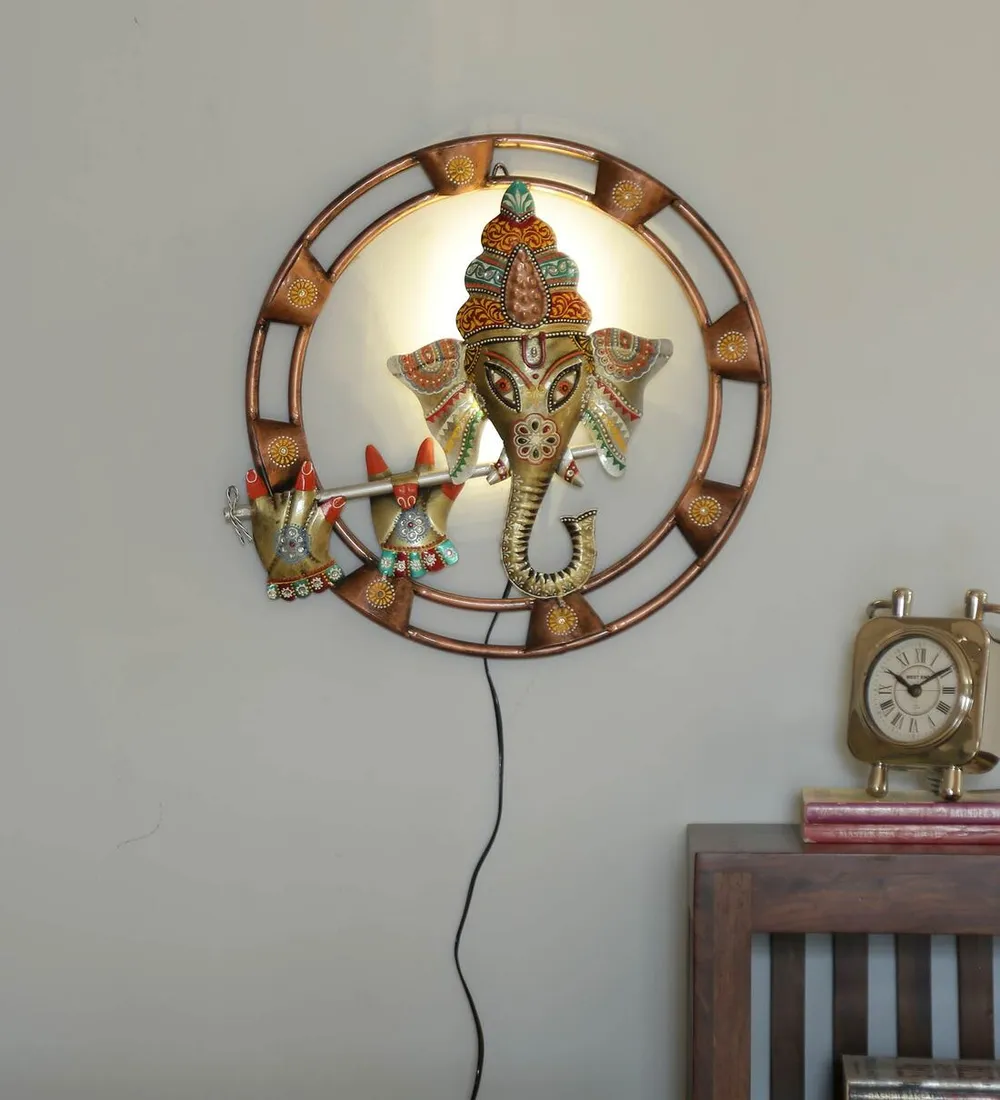 Halo Of Lord Ganesha LED Metal Wall Decor