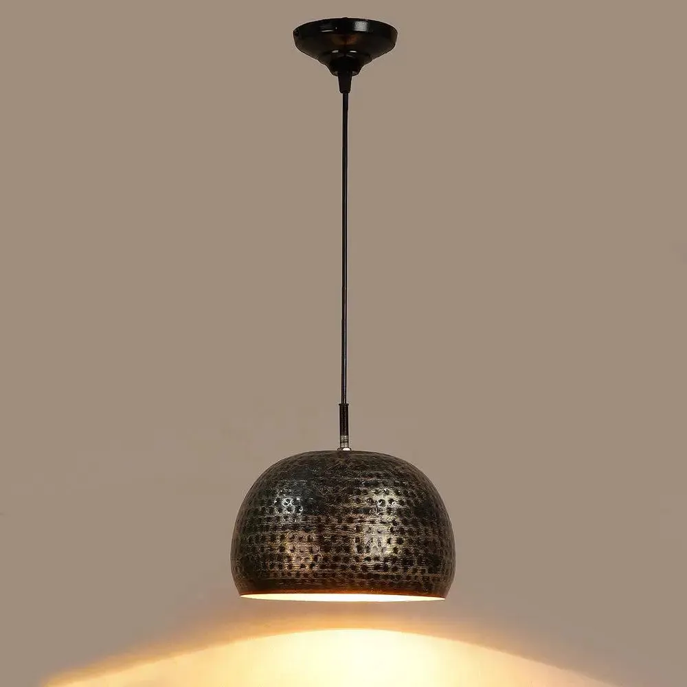 Hammered Black & Gold Hanging Pendant Lights