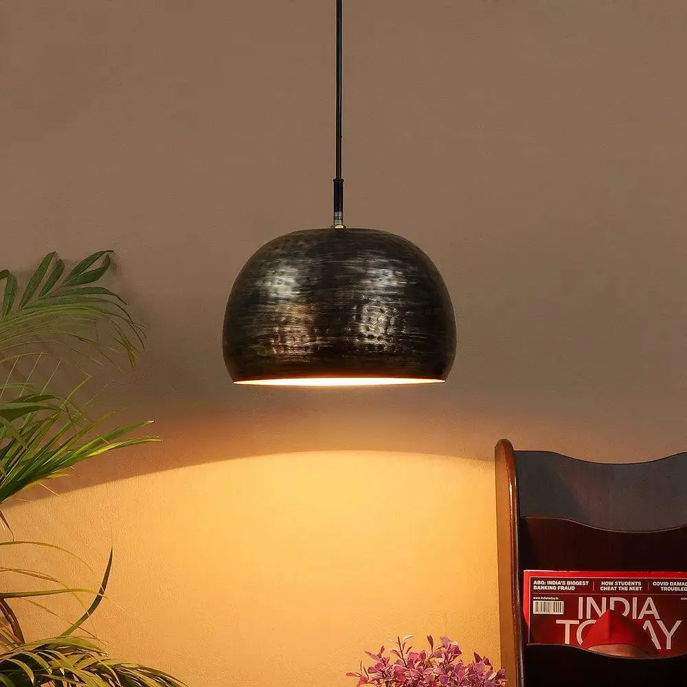 Hammered Black & Gold Hanging Pendant Lights