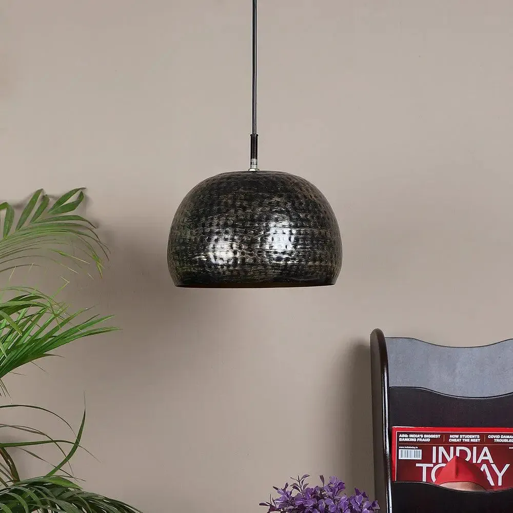 Hammered Black & Gold Hanging Pendant Lights