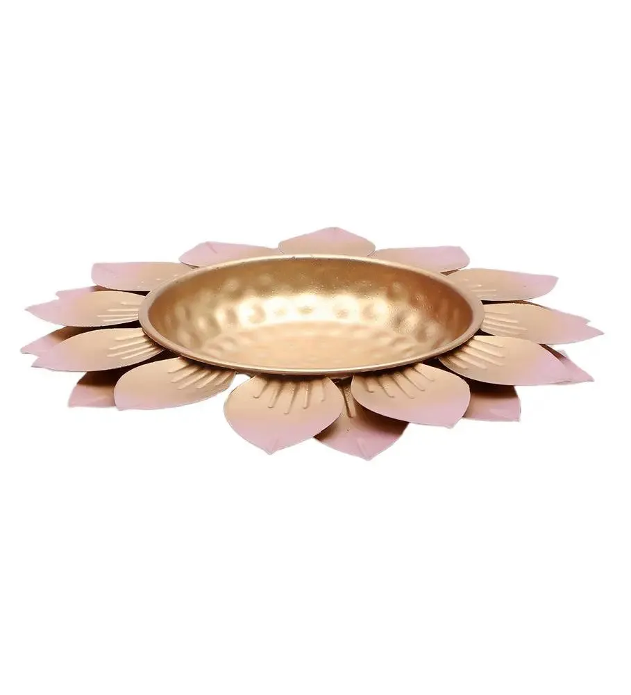 Hammered Design Baby Pink FLower Urli Set of 3 for Living Room