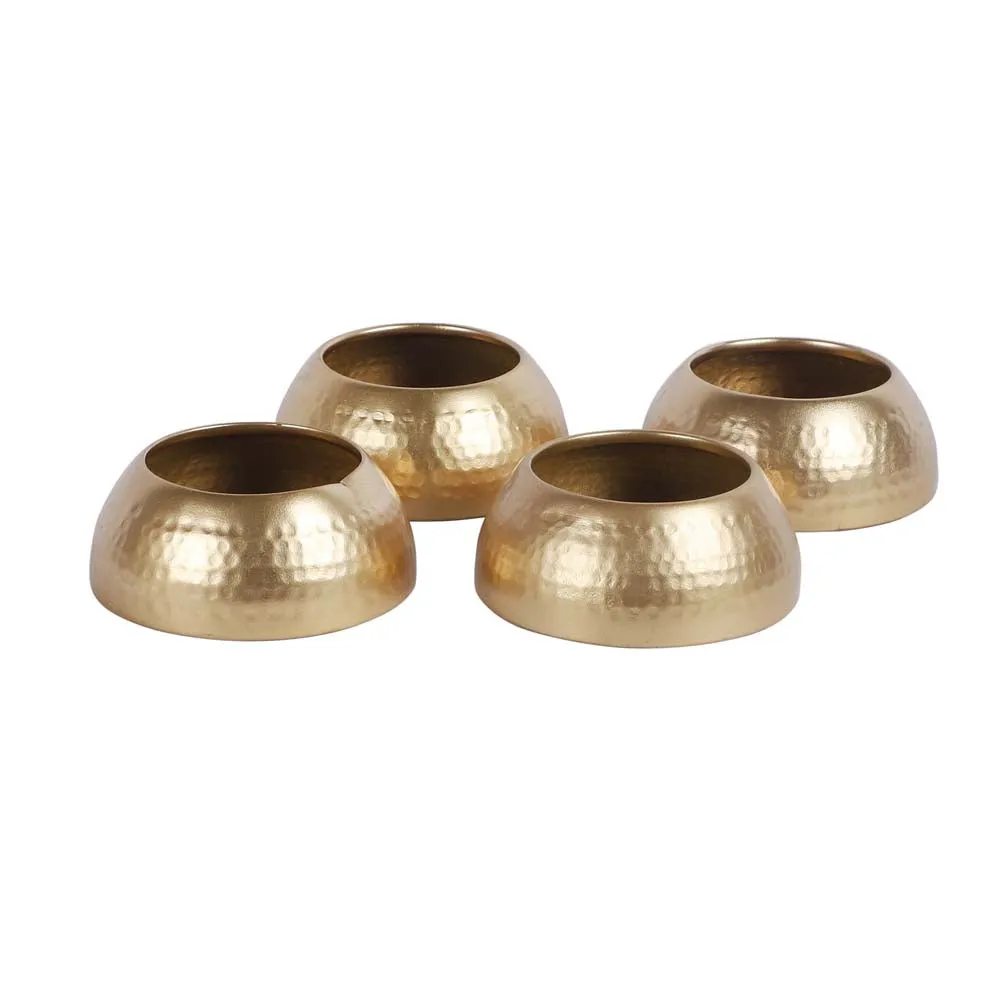 Hammered Half Bowl Metallic Planters Set Of 3