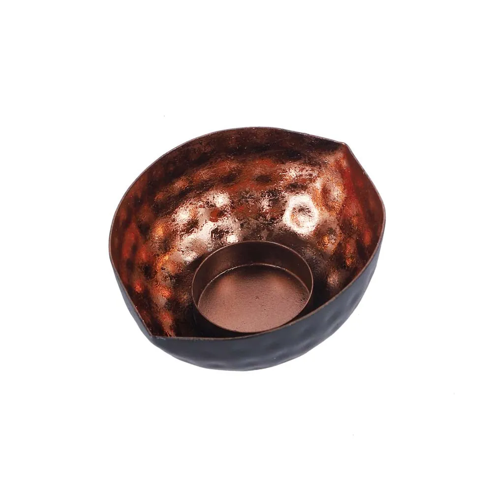 Hammered Metal Tea Light Candle Holders Set Of 6