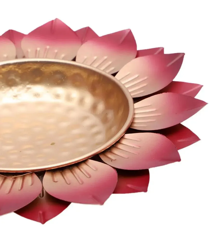 Hammered Red FLower Urli Set of 3 for Living Room