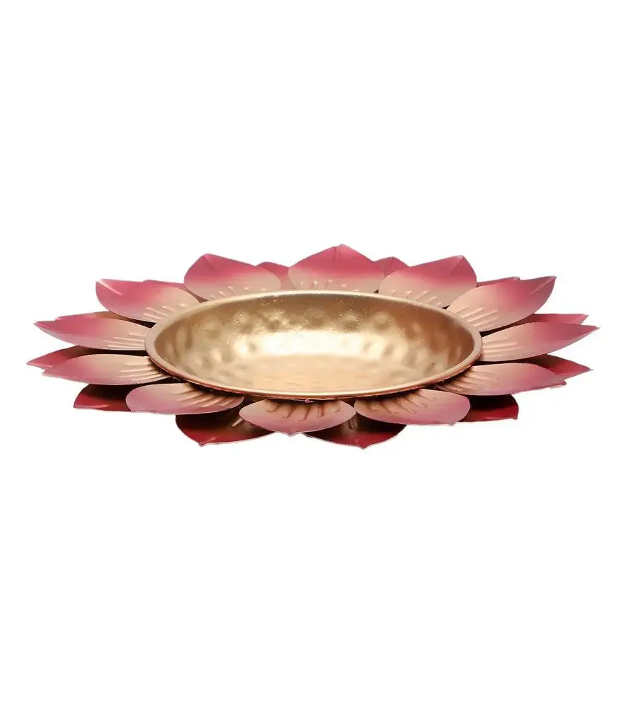 Hammered Red FLower Urli Set of 3 for Living Room