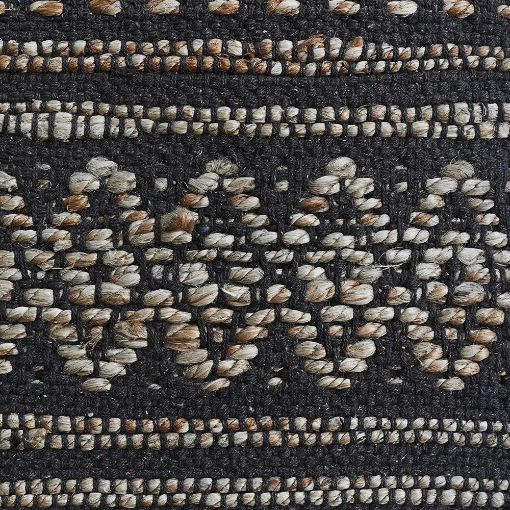 Hand Braided Jute & Cotton Kilim Rug (Black)