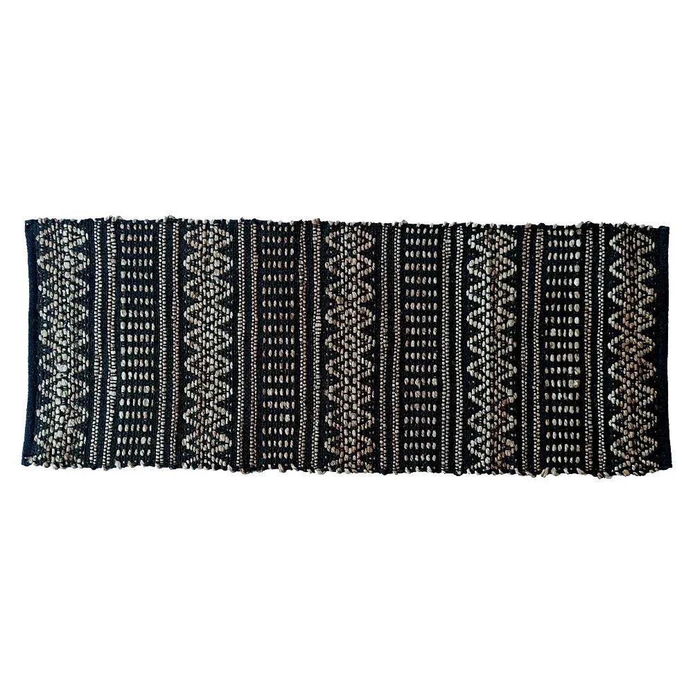 Hand Braided Jute & Cotton Kilim Rug (Black)