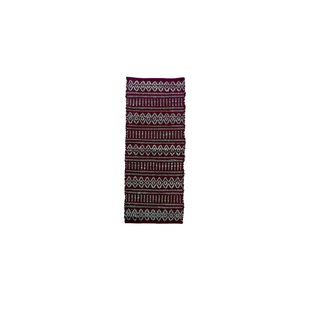 Hand Braided Jute & Cotton Kilim Rug (Maroon)