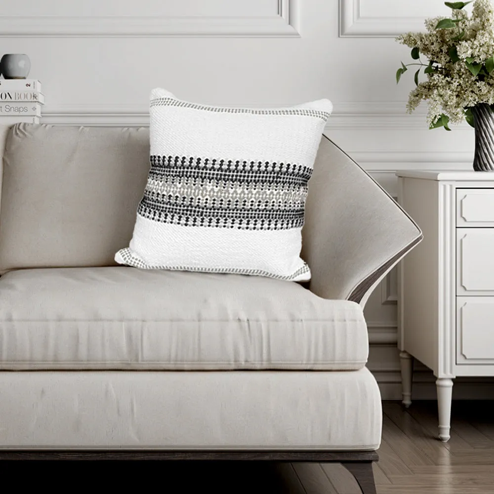 Hand Embroided Designer Black & White Cushion Cover