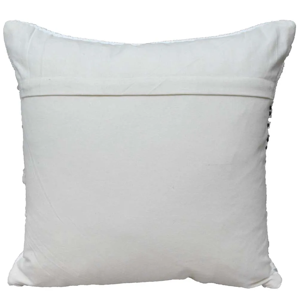 Hand Embroided Designer Orange & White Cushion Cover