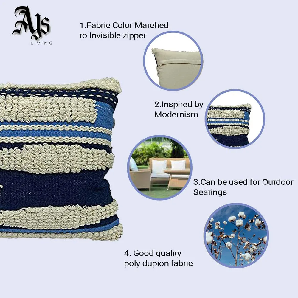 Hand Embroided Designer Shades Of Blue Cushion Cover