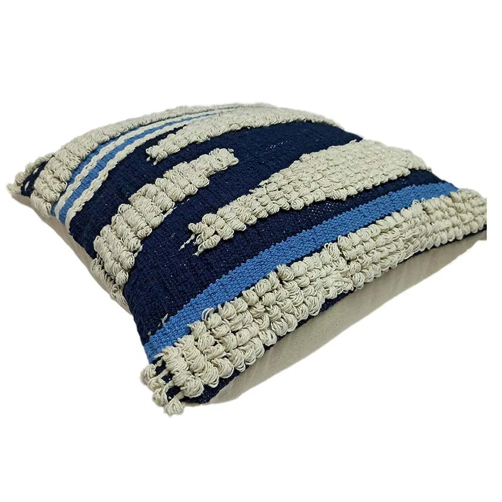 Hand Embroided Designer Shades Of Blue Cushion Cover