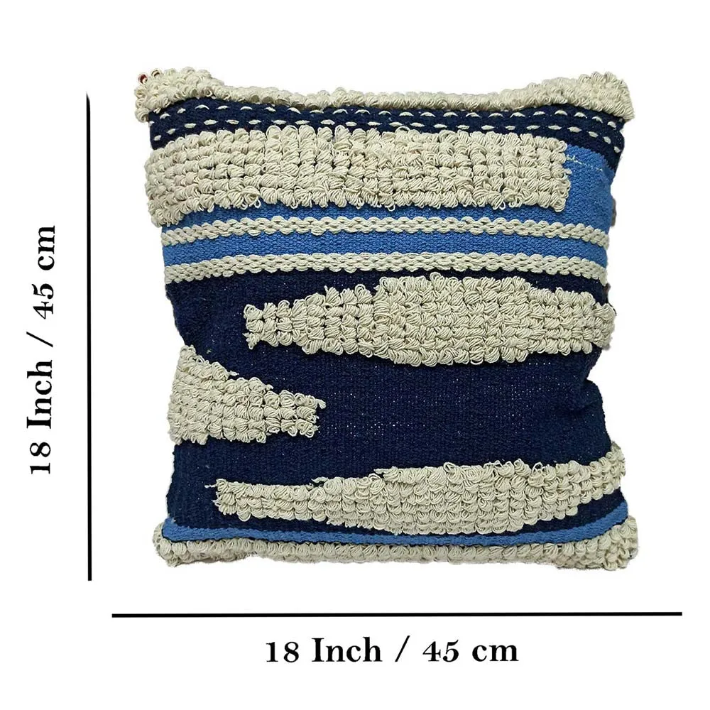 Hand Embroided Designer Shades Of Blue Cushion Cover