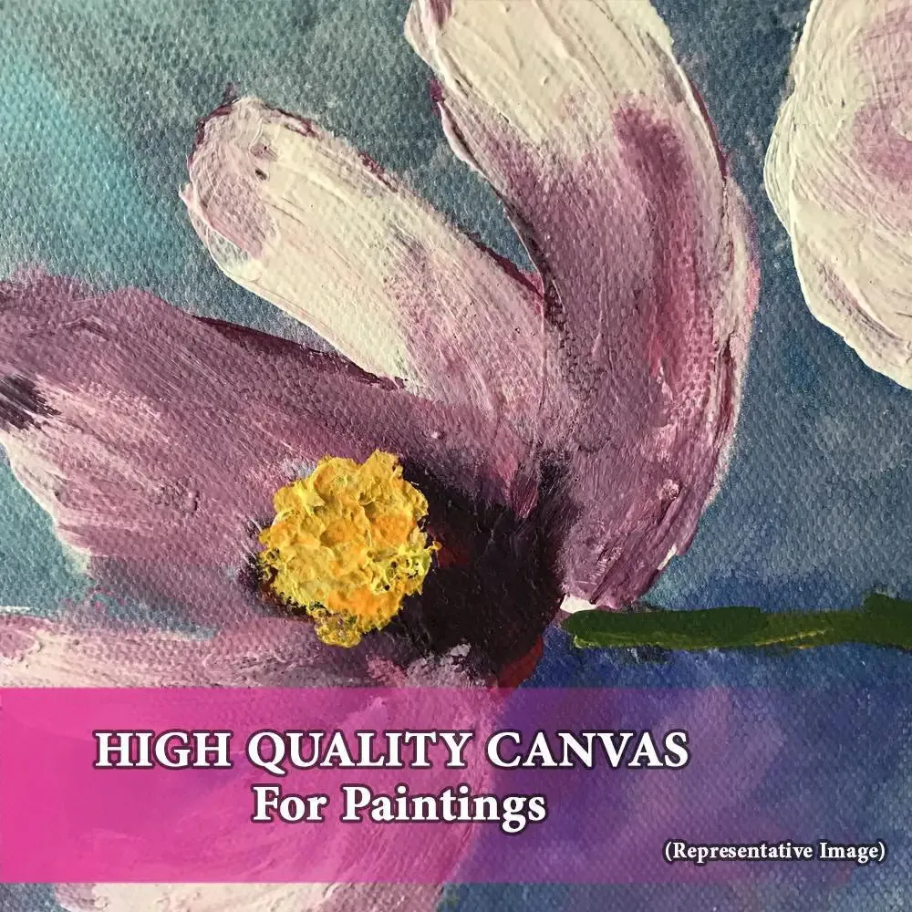 Hand Painted Abstract Brown Flowers Design Canvas Printed Painting