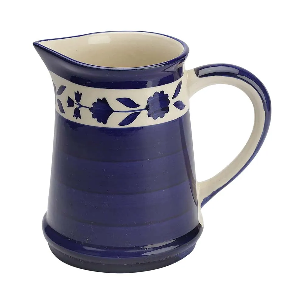 Hand Painted Studio Pottery Ceramic Blue Jug