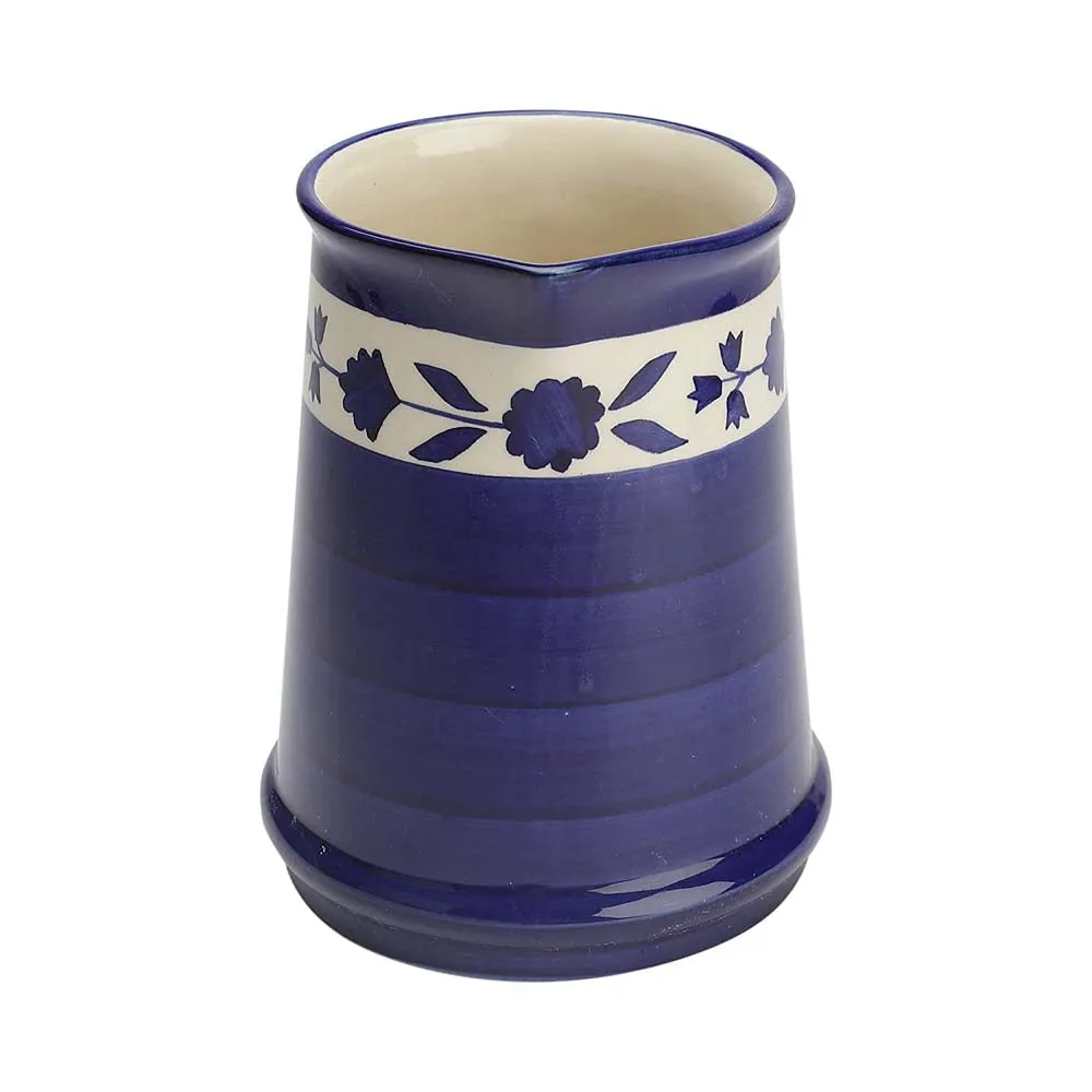 Hand Painted Studio Pottery Ceramic Blue Jug