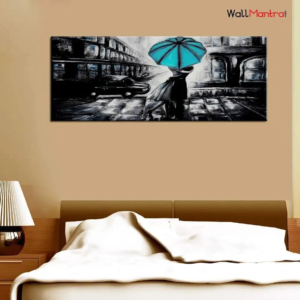 Hand Painted Vintage Romantic Couple Canvas Wall Painting