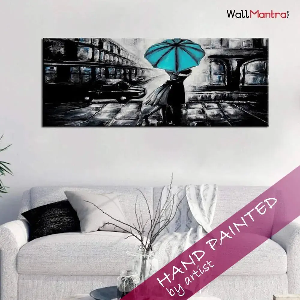 Hand Painted Vintage Romantic Couple Canvas Wall Painting