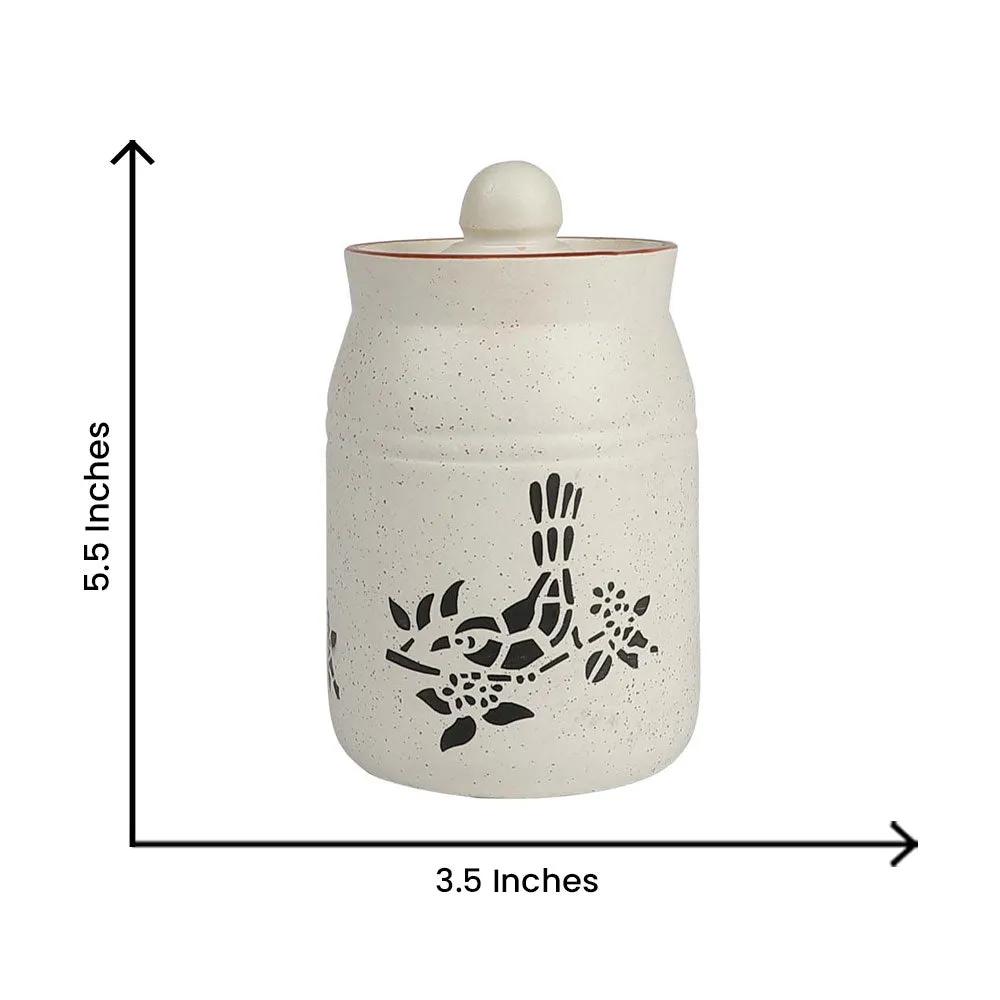 Handcrafted Ceramic Chrome Yellow Pickle Jars 500ml Set Of 2