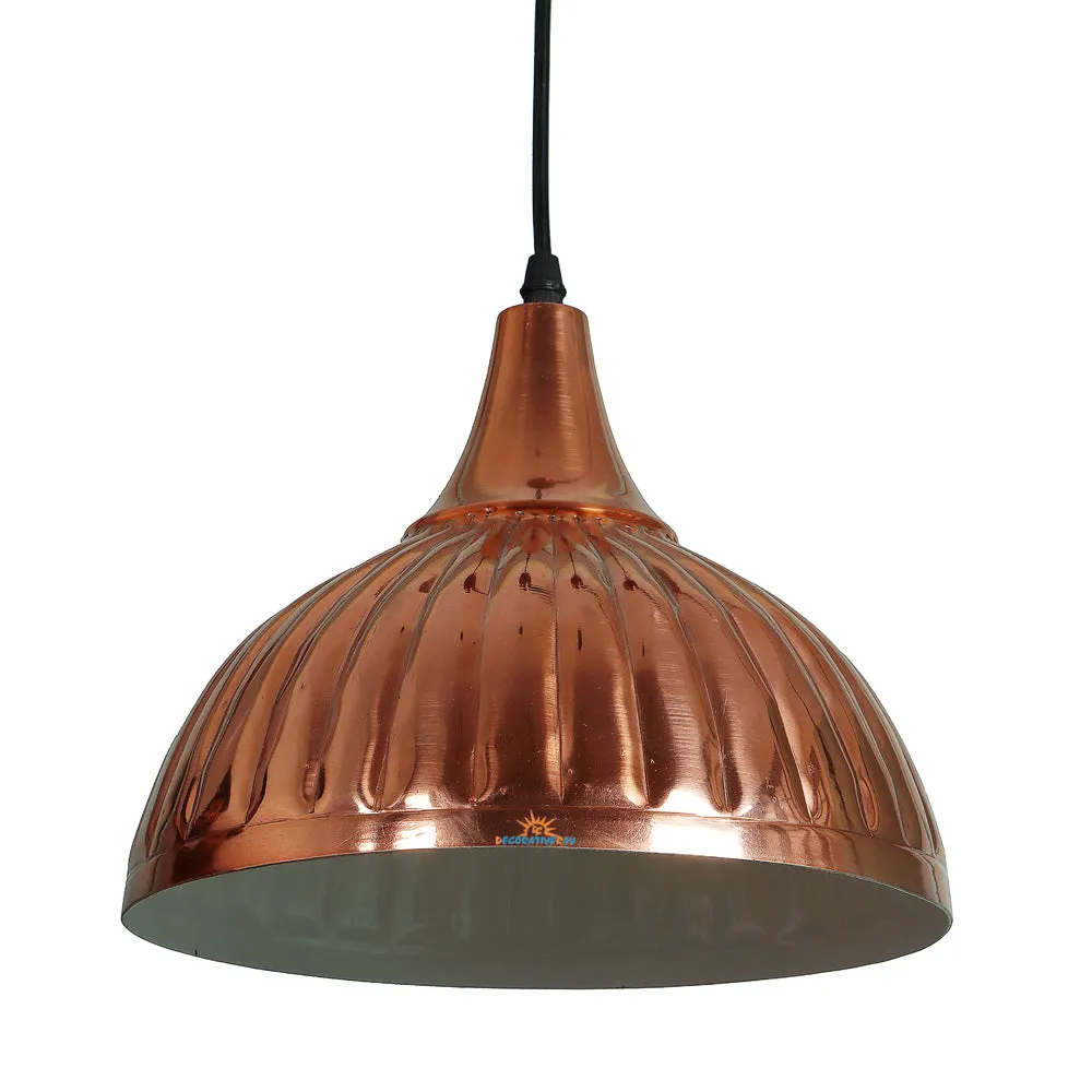 Handcrafted Copper Desinger 3 Hanging Lights