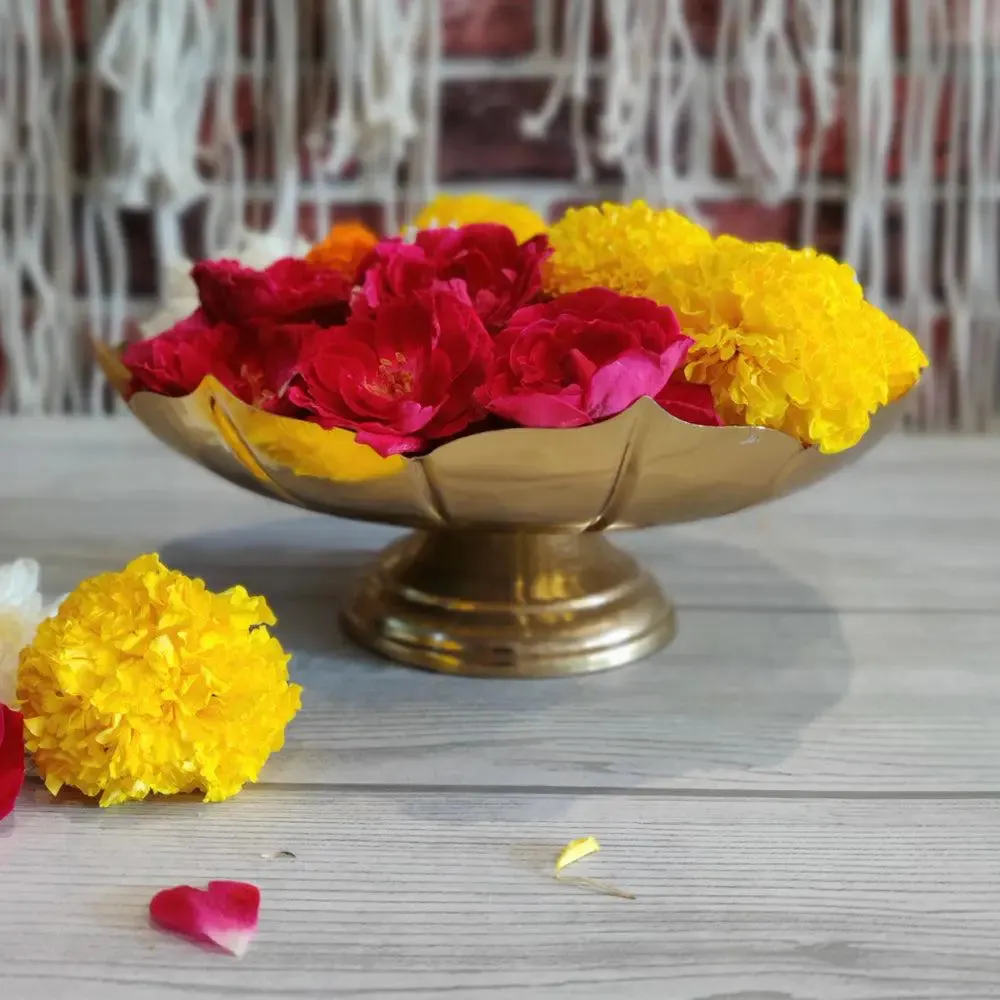 Handcrafted Designer Golden Lotus Urli Bowl