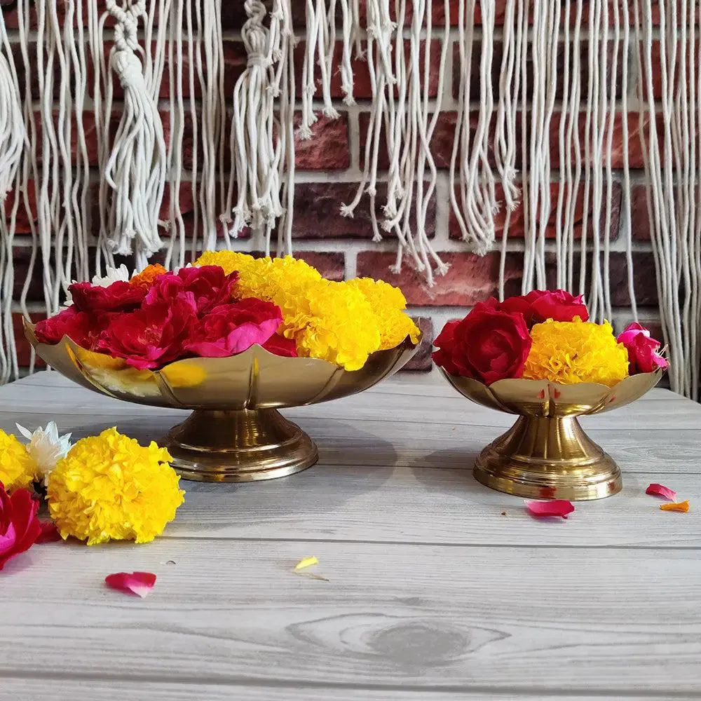 Handcrafted Designer Golden Lotus Urli Bowl