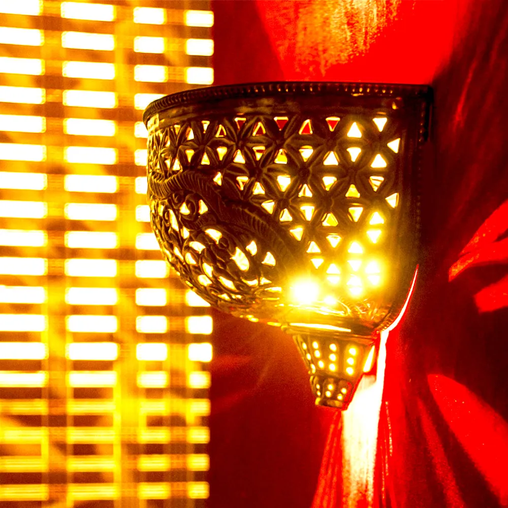 Handcrafted Islamic Motif Golden Wall Light