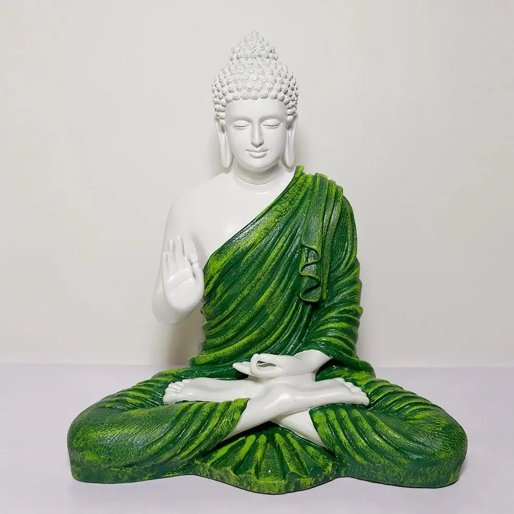 Handcrafted Meditating Blessing Buddha Idol Table Accent
