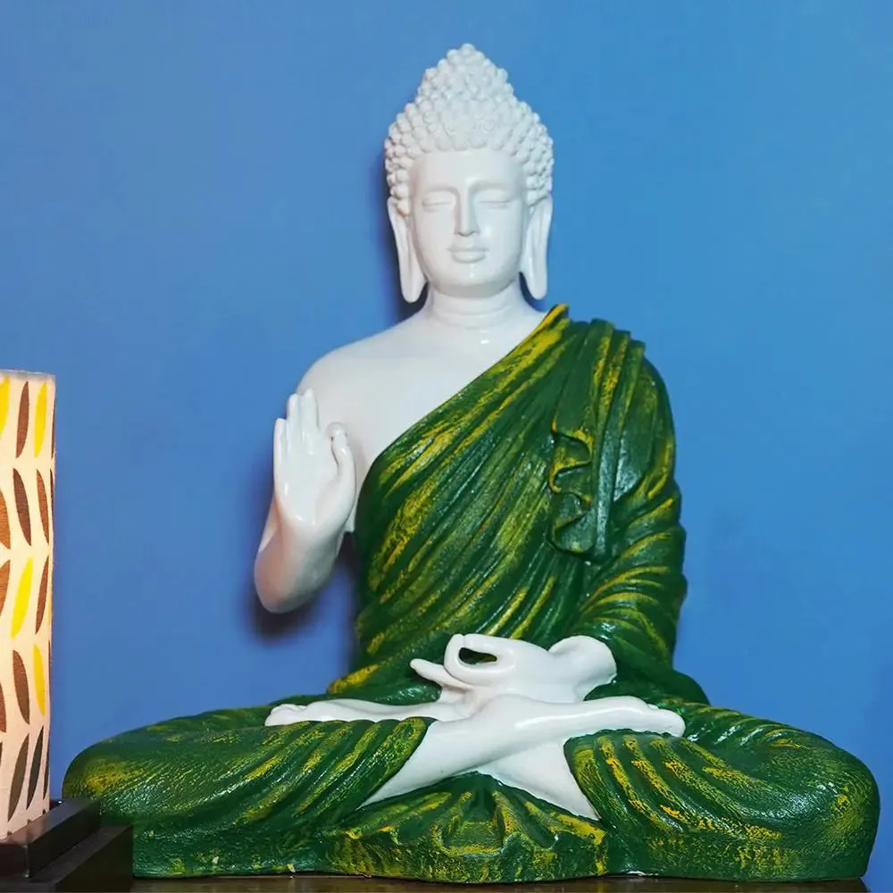 Handcrafted Meditating Blessing Buddha Idol Table Accent