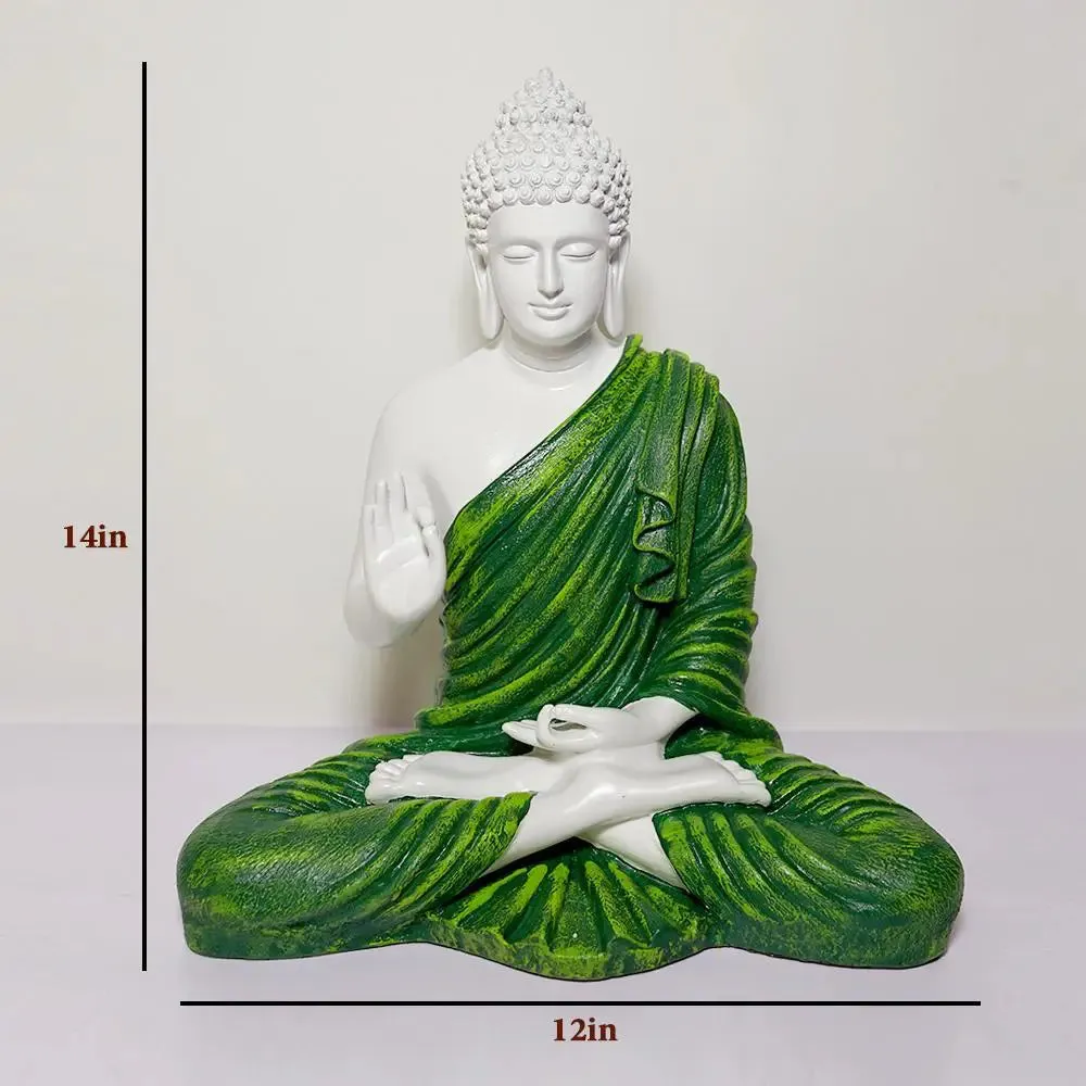 Handcrafted Meditating Blessing Buddha Idol Table Accent