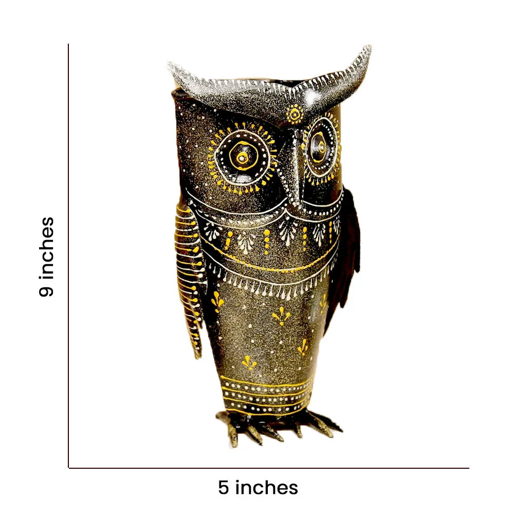 Handcrafted Metal Owl Planter Cum Showpiece