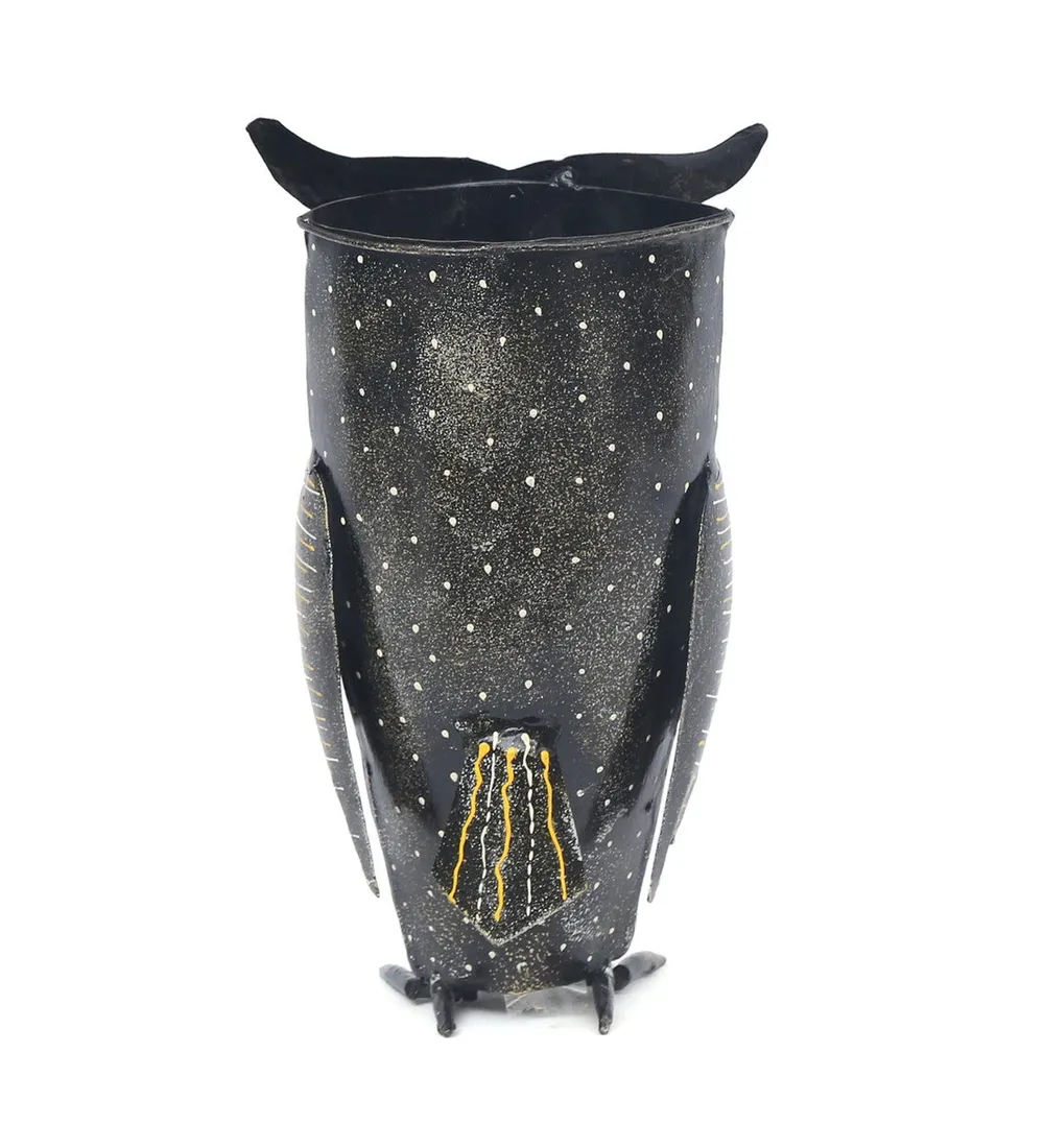 Handcrafted Metal Owl Planter Cum Showpiece