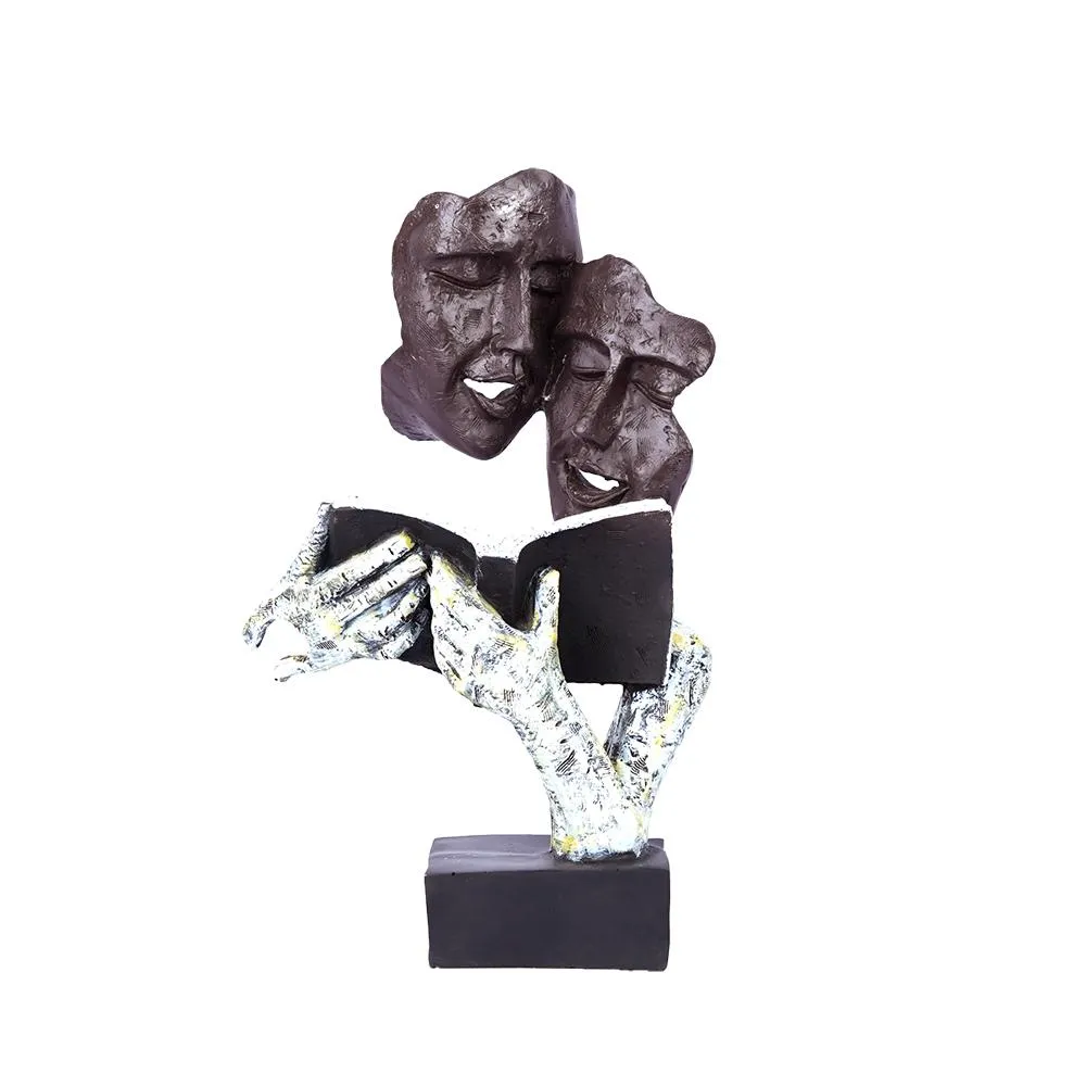 Handcrafted Modern Art Faces Sculpture