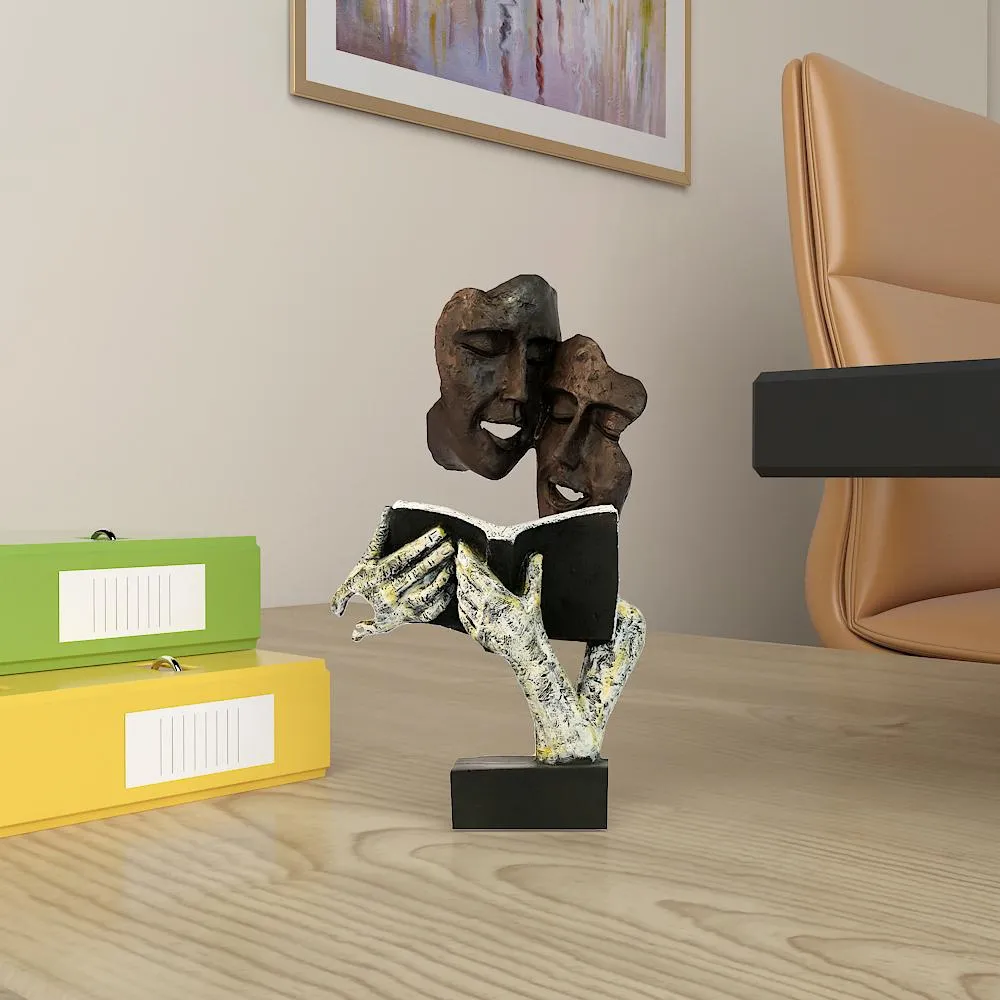 Handcrafted Modern Art Faces Sculpture