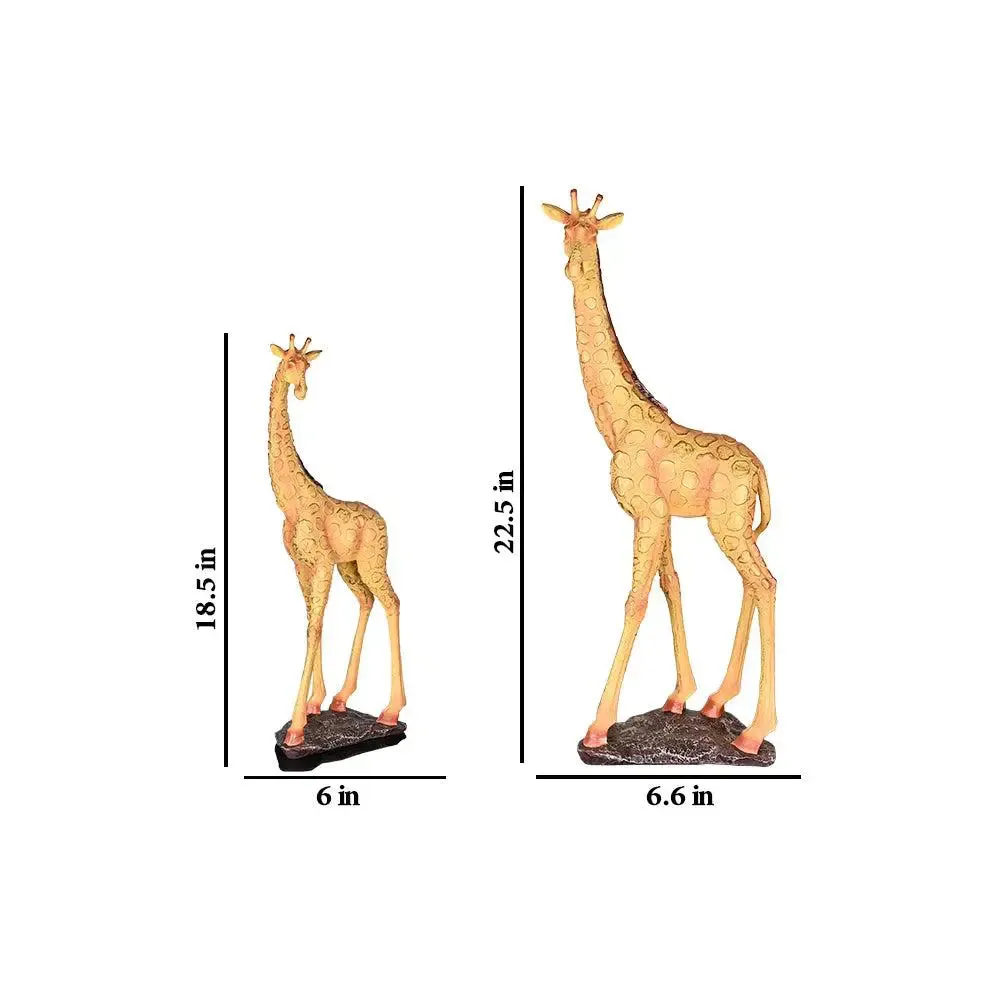 Handcrafted Premium Polyresin Golden Giraffe Sculpture (Set of 2) Single Giraffe (Large)