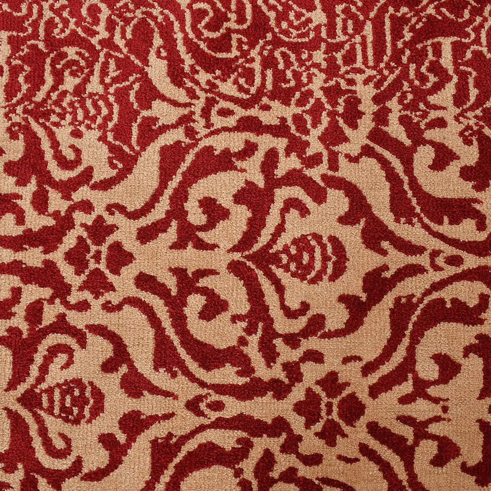 Handcrafted Red and Beige Ethnic Motif Polyester Carpet 2X5