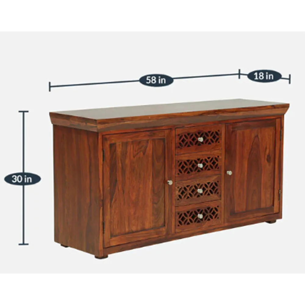 Handcrafted Sheesham Wood Designer Cabinet