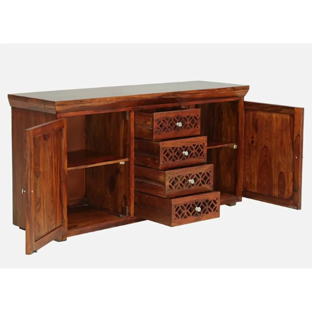 Handcrafted Sheesham Wood Designer Cabinet