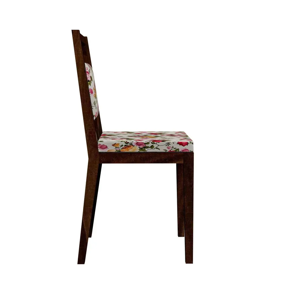 Handcrafted Sheesham Wood Dining Table 4 Seater with Padded Seats