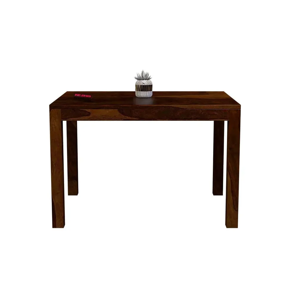 Handcrafted Sheesham Wood Dining Table 4 Seater with Padded Seats